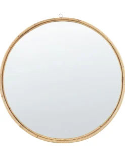 Vægspejl BARUNG 60 cm 60 cm Rattan Naturlig Beige