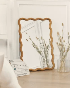 Vægspejl BEFFES 50 cm 72 cm Fyretræ Naturlig