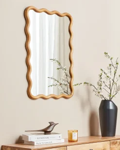 Vægspejl BEFFES 50 cm 72 cm Fyretræ Naturlig