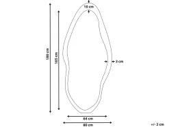 Vægspejl BLET 80 cm 180 cm Paulownia træ Sort