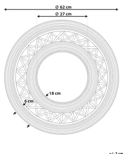 Vægspejl CACOMA 62 cm 62 cm Bambus Brun