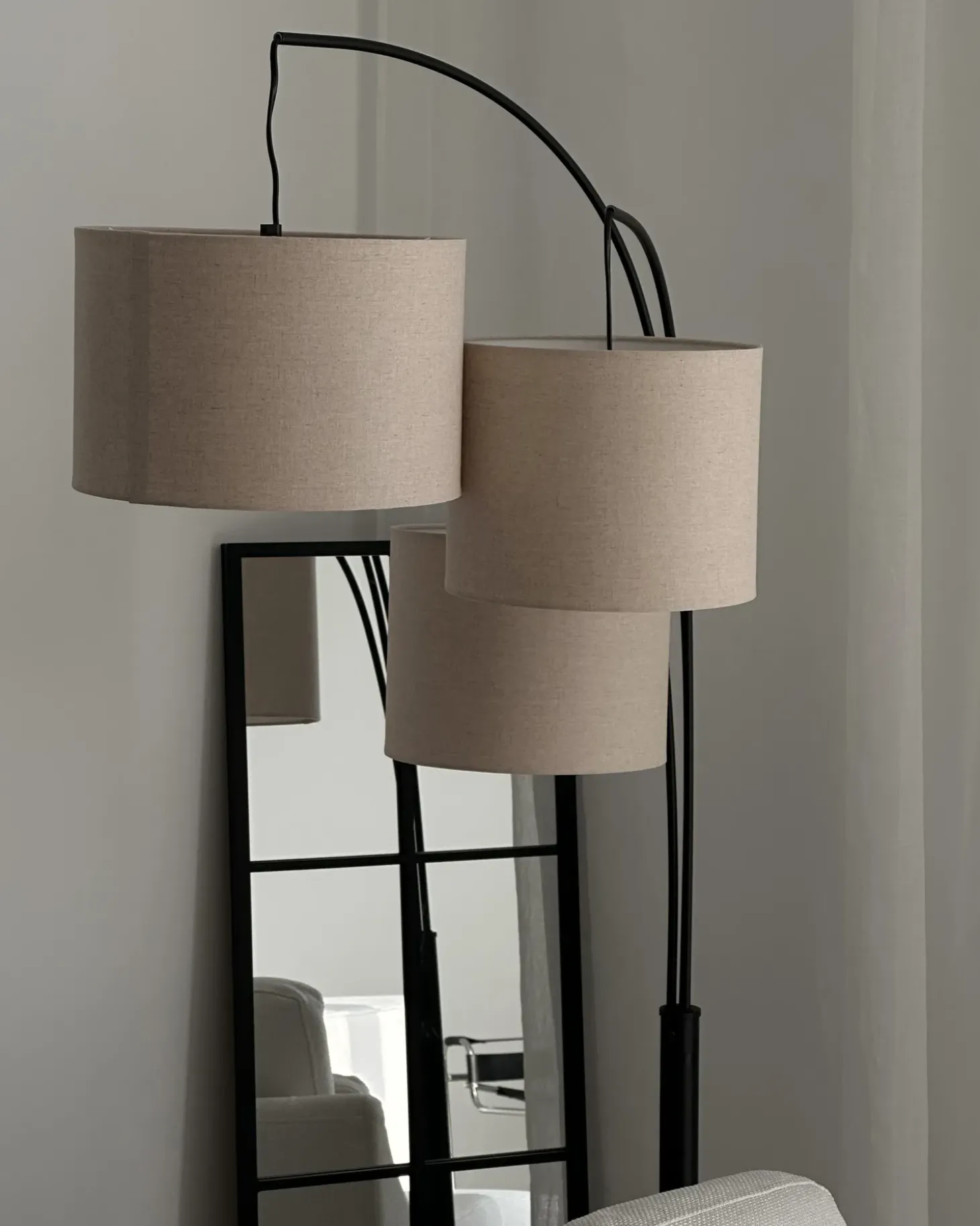 Vægspejl CAMON 38 cm 132 cm Metal Sort