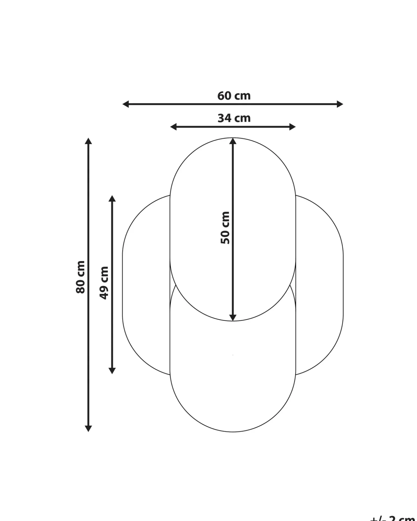 Vægspejl CHAILLON 60 cm 80 cm Blå