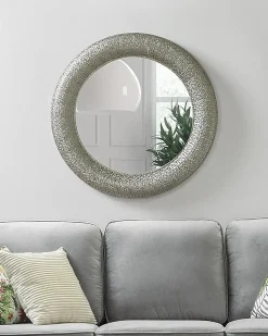 Vægspejl CHANNAY 80 cm 80 cm Metal Sølv