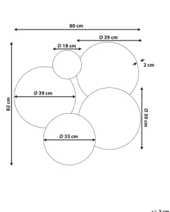 Vægspejl CLAIS 82 cm 80 cm Sølv