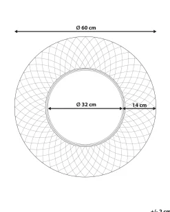 Vægspejl COMBE 60 cm 60 cm Metal Guld