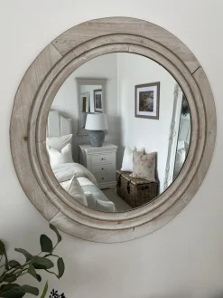 Vægspejl DELICIAS 60 cm 60 cm Cremehvid