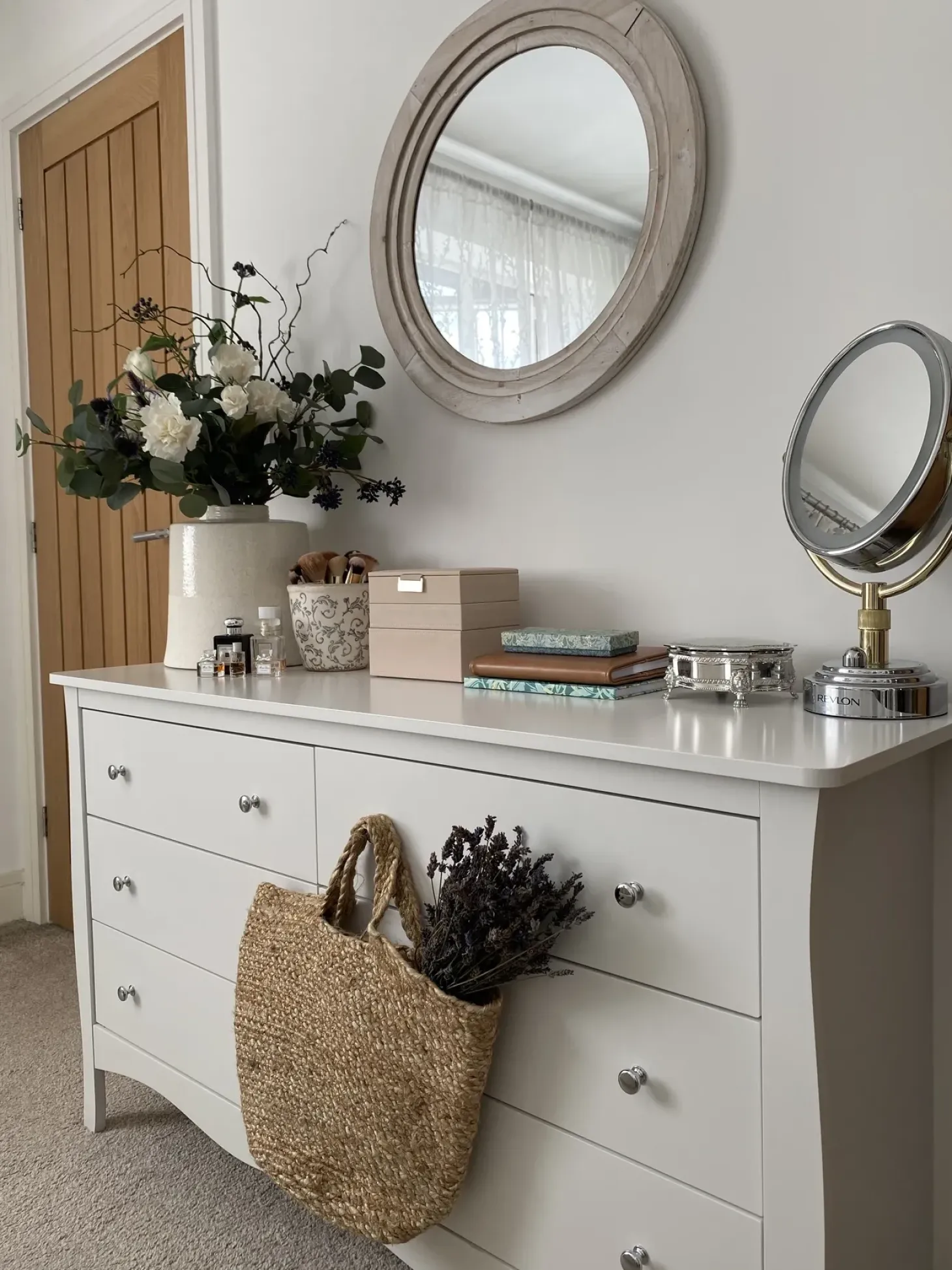Vægspejl DELICIAS 60 cm 60 cm Cremehvid