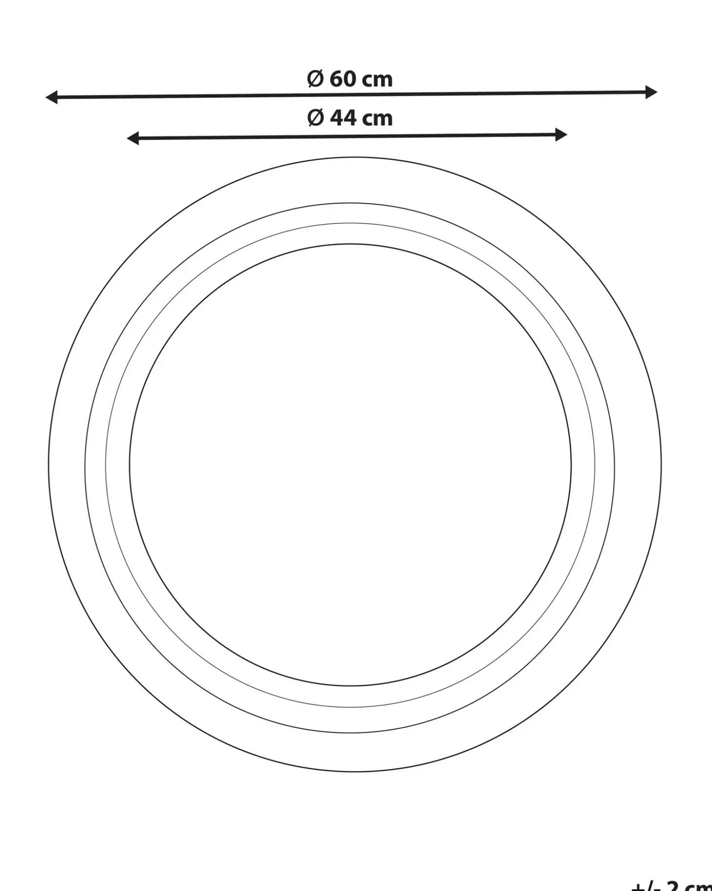 Vægspejl DELICIAS 60 cm 60 cm Cremehvid