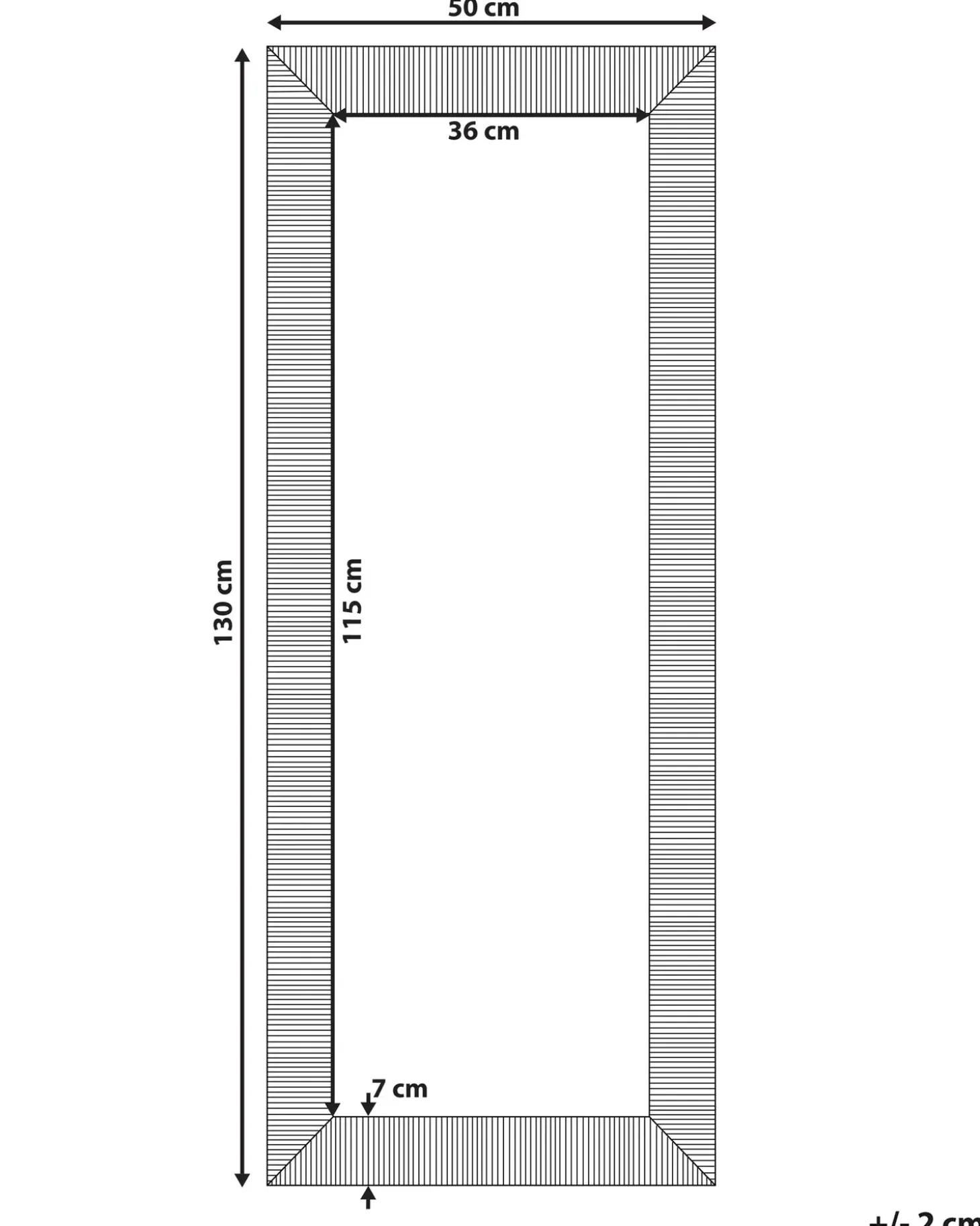 Vægspejl DRAVEIL 50 cm 130 cm Guld