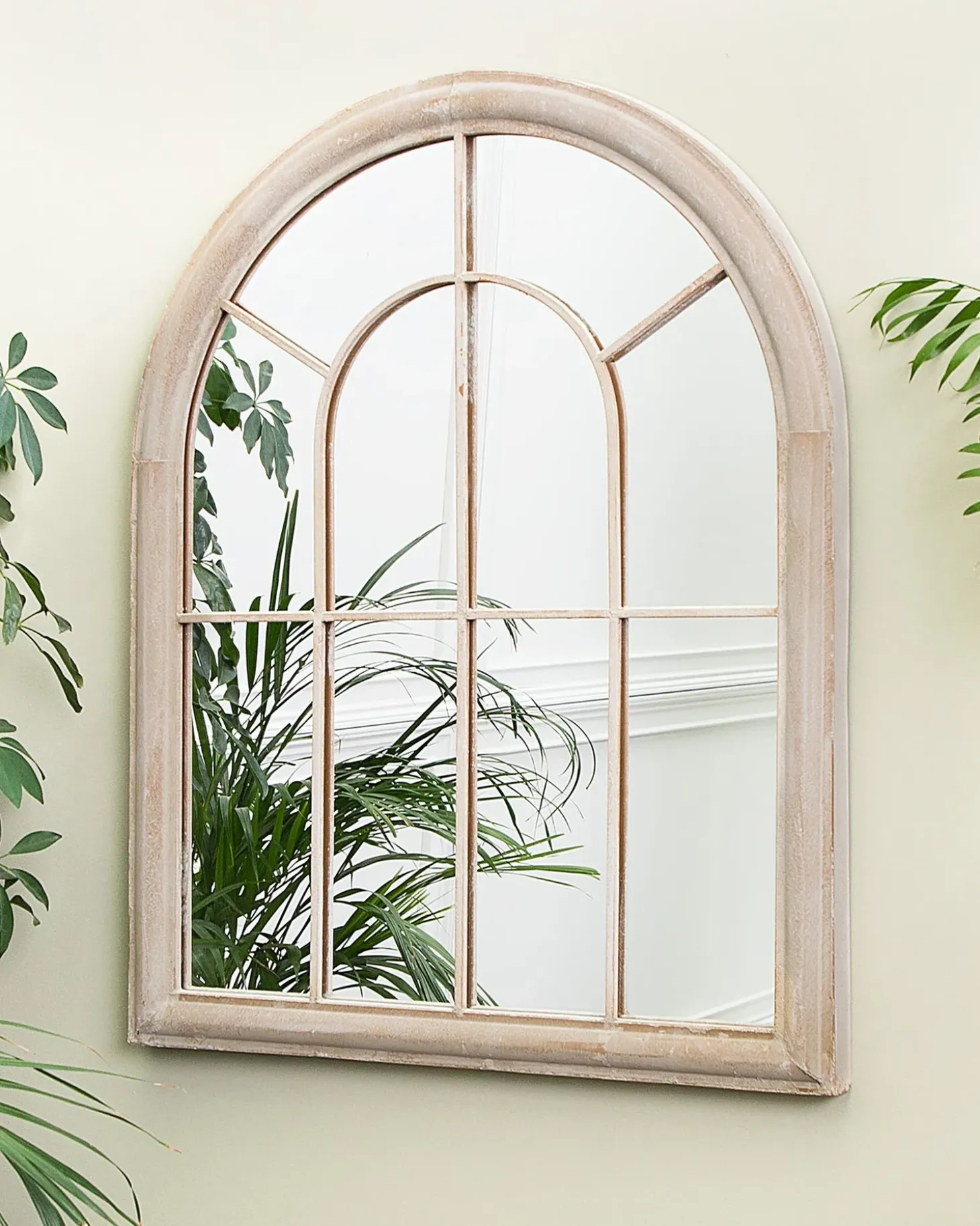 Vægspejl EMBRY 69 cm 88 cm Metal Beige