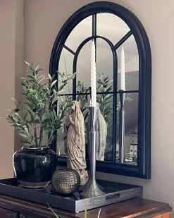 Vægspejl EMBRY 69 cm 89 cm Metal Sort