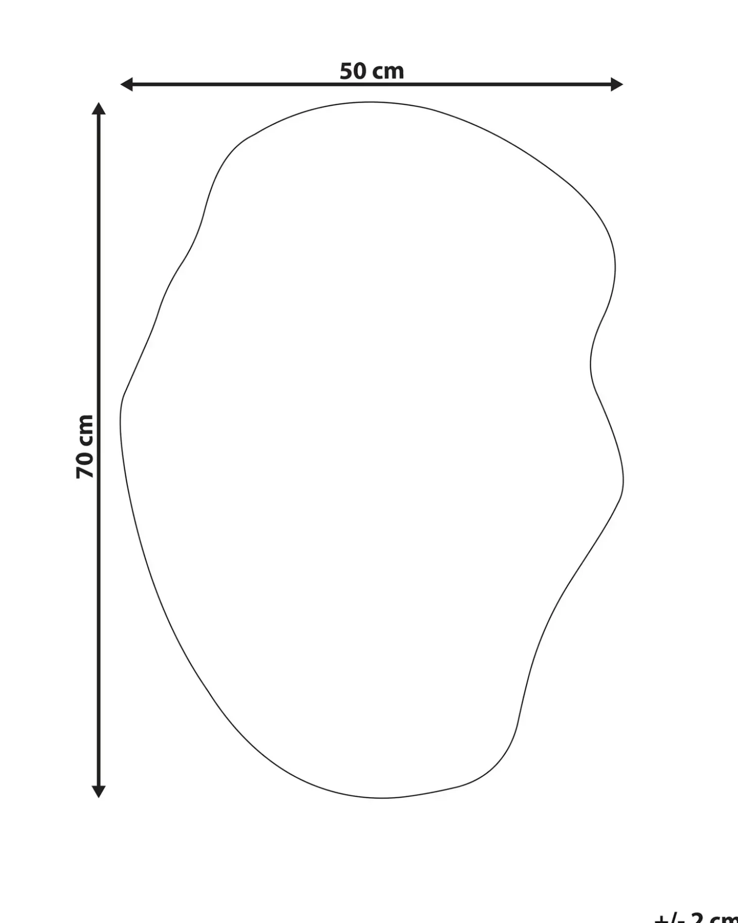 Vægspejl FALAISE 50 cm 70 cm Sølv
