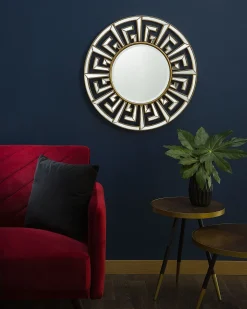 Vægspejl FLERS 70 cm 70 cm Metal Guld