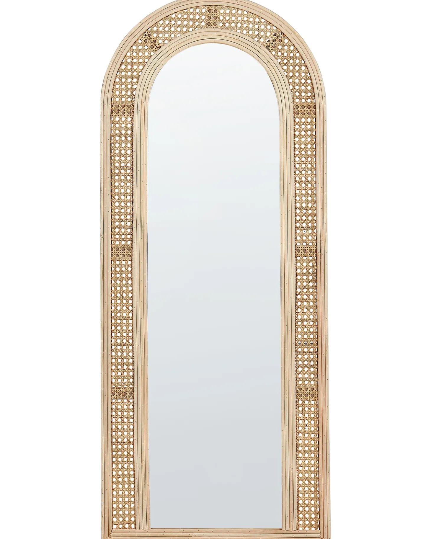 Vægspejl FRANEY 50 cm 120 cm Rattan Naturlig
