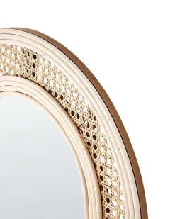 Vægspejl FRANEY 50 cm 120 cm Rattan Naturlig