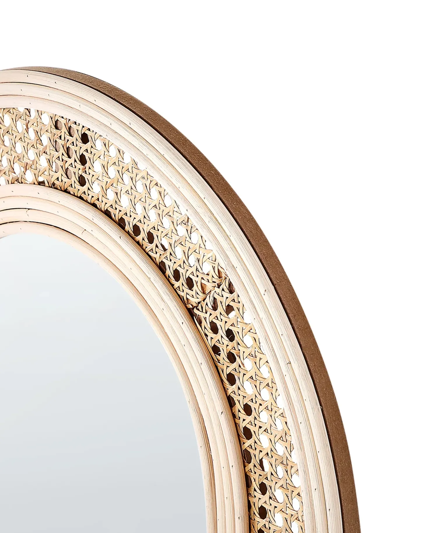 Vægspejl FRANEY 50 cm 120 cm Rattan Naturlig