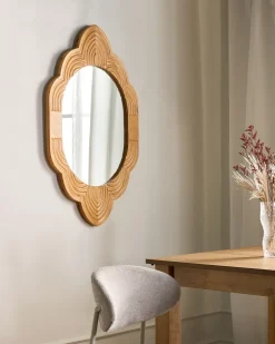 Vægspejl FRESVILLE 62 cm 100 cm Fyretræ Lysebrun