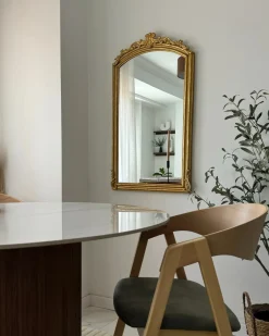 Vægspejl GORGES 55 cm 96 cm Metal Guld