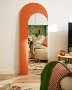 Vægspejl GROISES 55 cm 140 cm Orange