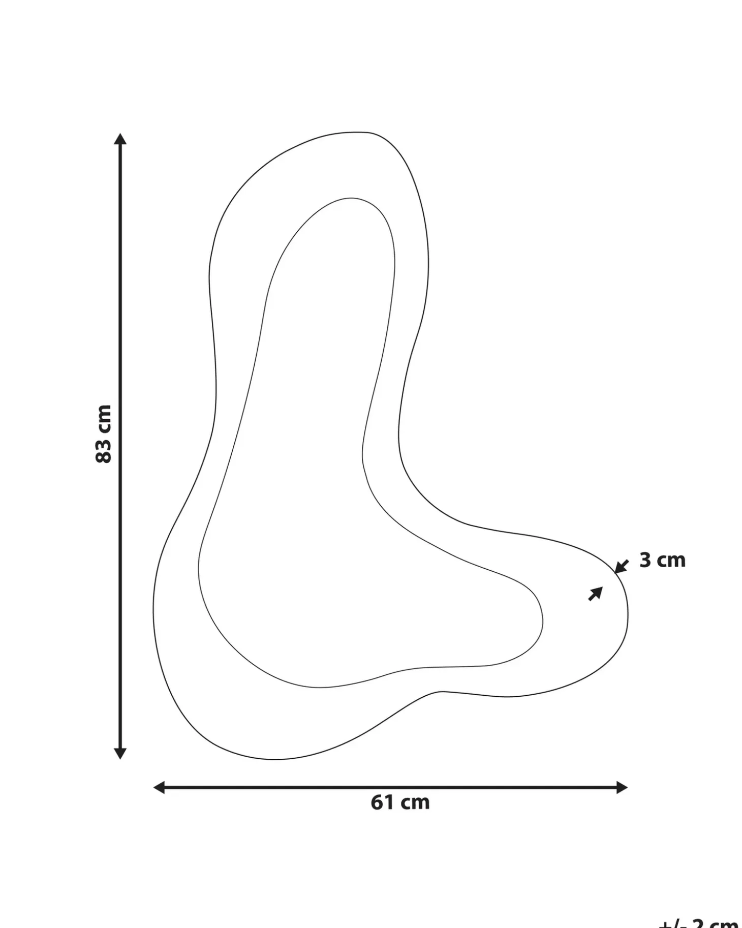 Vægspejl GUICLAN 61 cm 83 cm Hvid