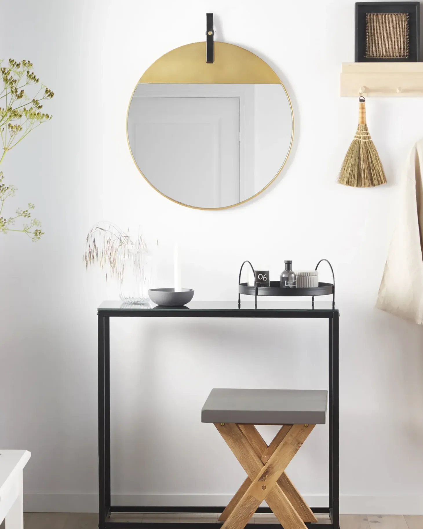 Vægspejl GURS 60 cm 60 cm Metal Guld