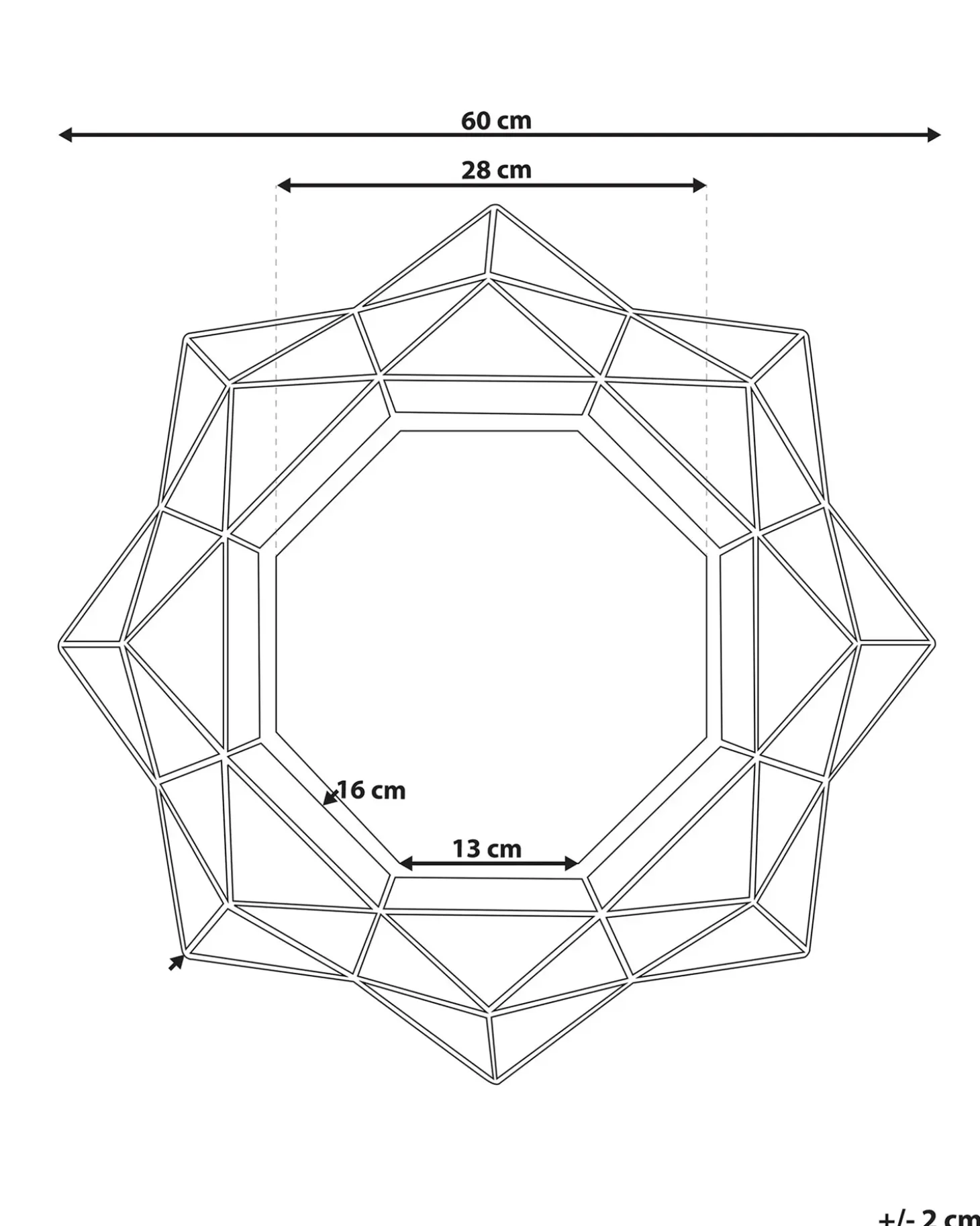 Vægspejl HILLION 60 cm 60 cm Metal Guld