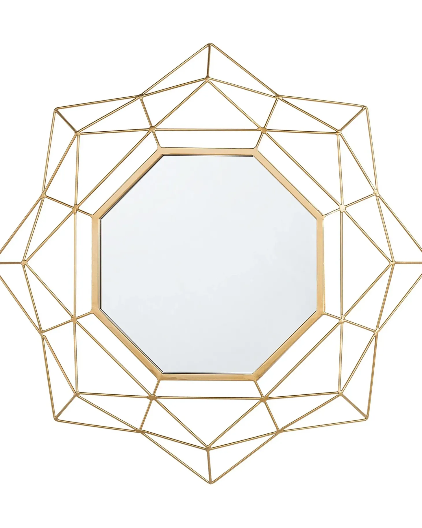 Vægspejl HILLION 60 cm 60 cm Metal Guld