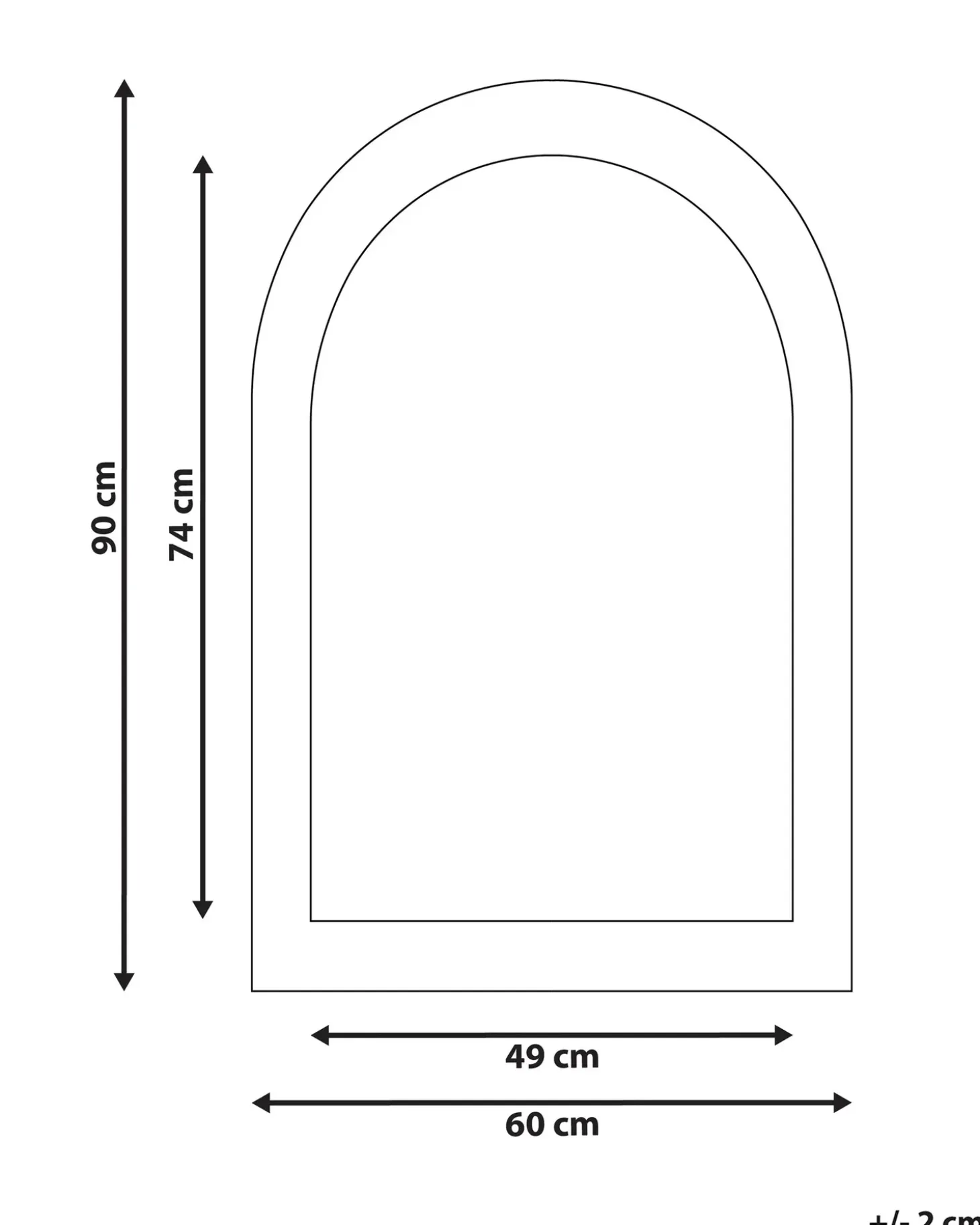 Vægspejl HURIEL 60 cm 90 cm Velour Olivengrøn