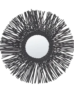 Vægspejl KALASIN 60 cm 60 cm Rattan Sort