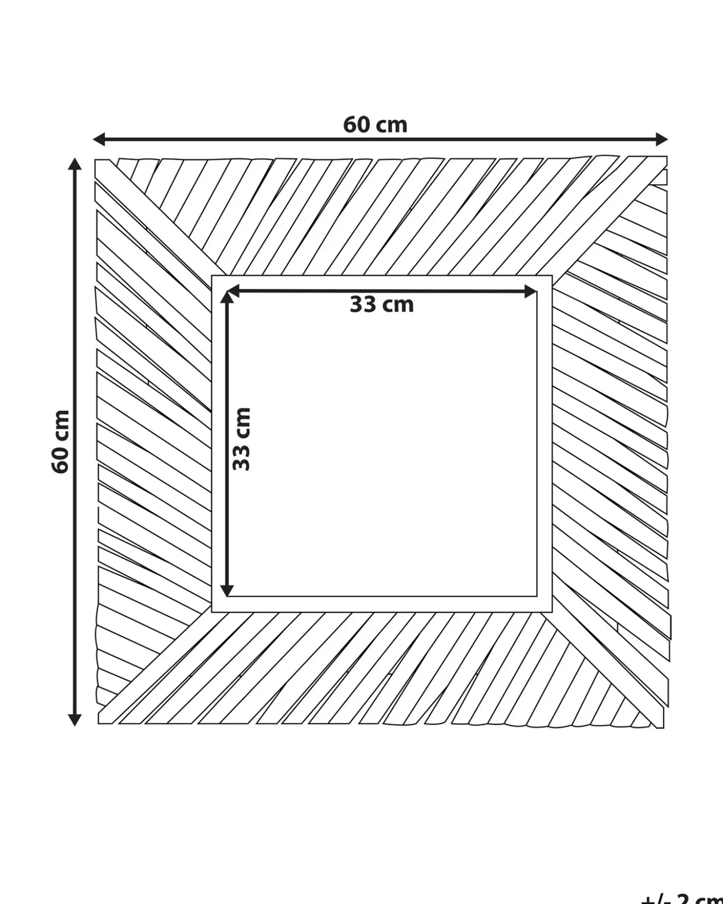 Vægspejl KANAB 60 cm 60 cm Teaktræ Brun