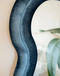 Vægspejl LACS 57 cm 160 cm Velour Blå