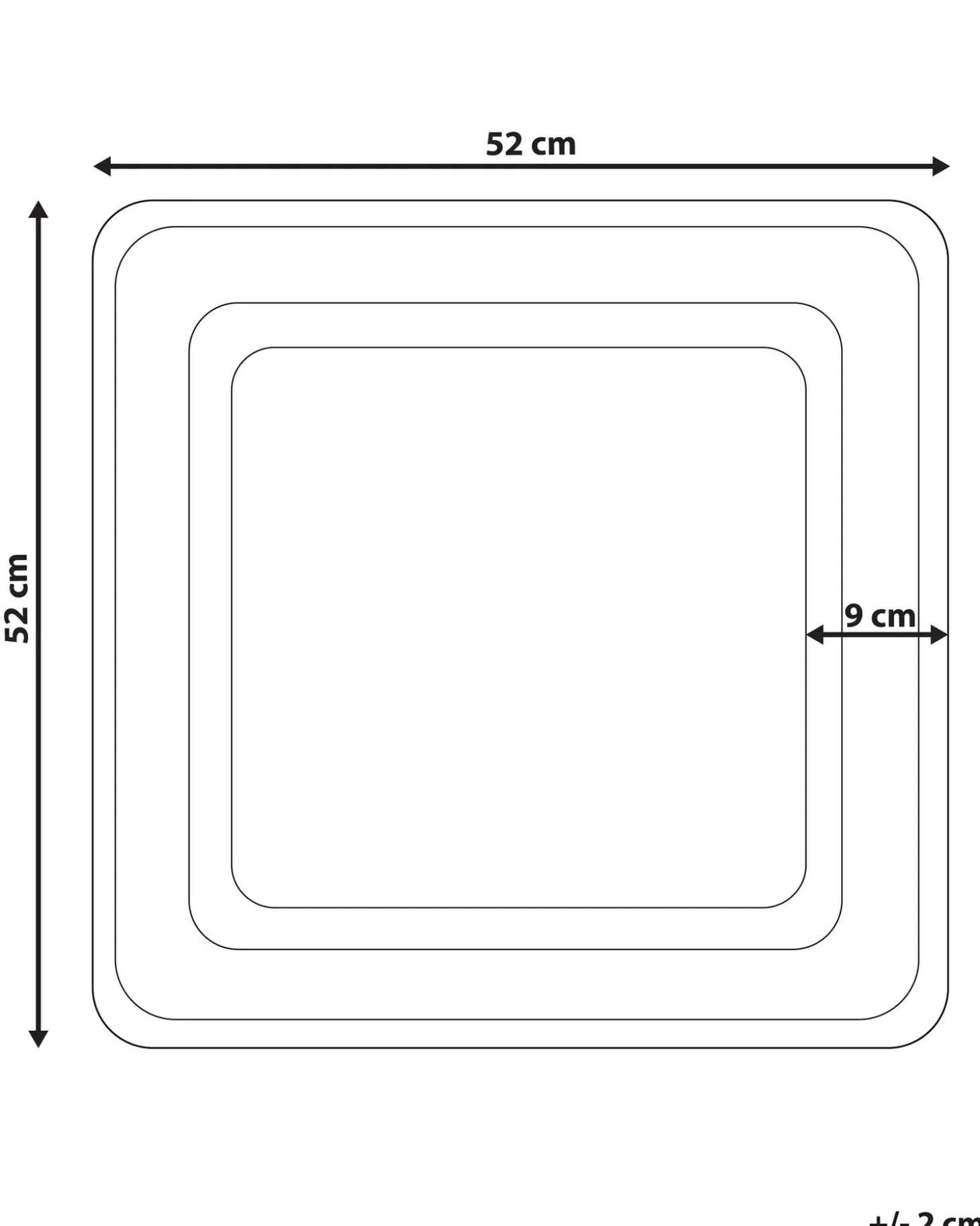 Vægspejl LANGLI 52 cm 52 cm Flet Naturlig