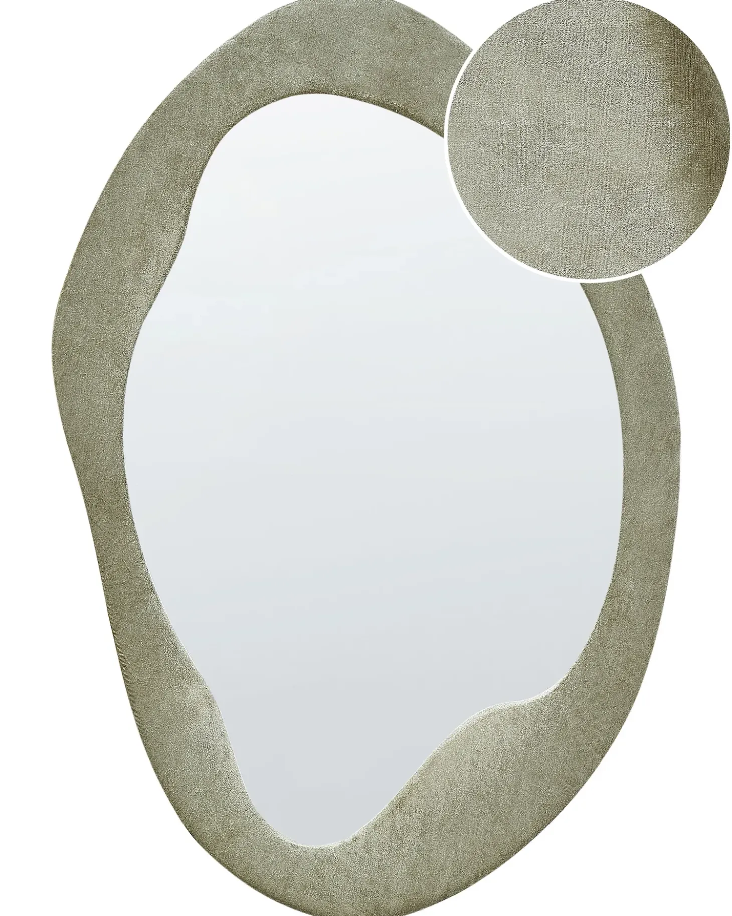 Vægspejl LENAX 59 cm 90 cm Velour Olivengrøn