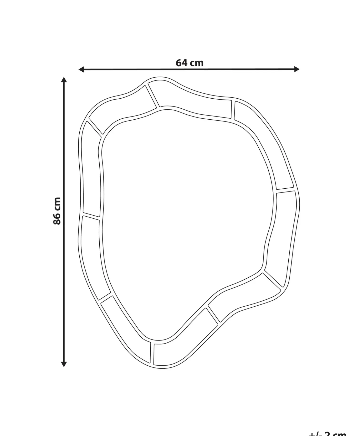 Vægspejl LIVERDUN 64 cm 86 cm Himmelblå