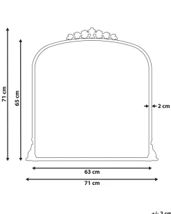 Vægspejl LIVRY 71 cm 71 cm Metal Guld