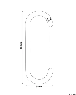 Vægspejl LOCHES 54 cm 158 cm Velour Hvid