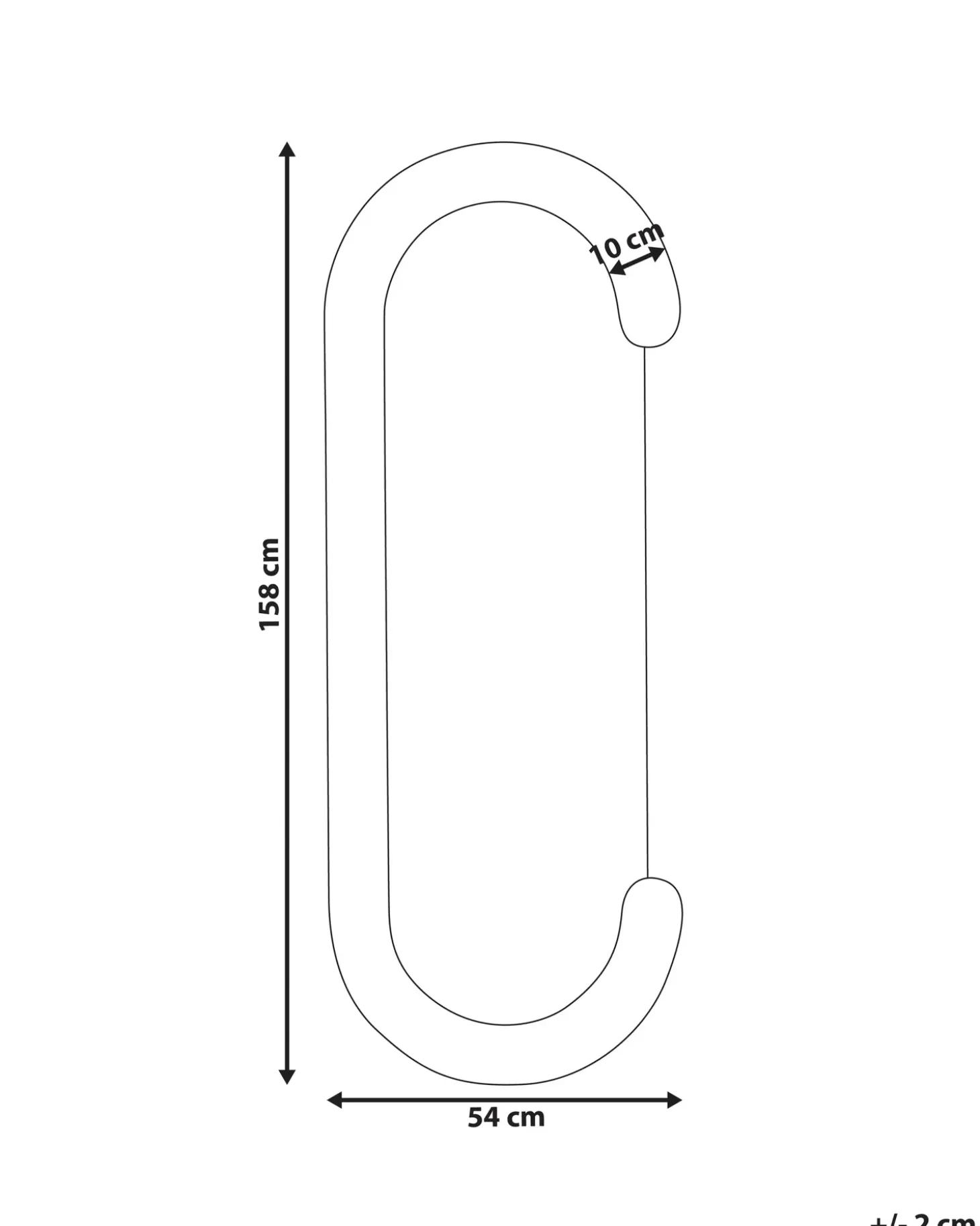 Vægspejl LOCHES 54 cm 158 cm Velour Hvid