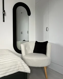 Vægspejl LOCHES 54 cm 158 cm Velour Sort