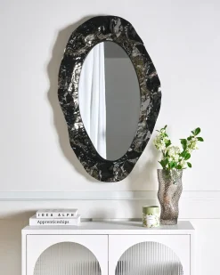 Vægspejl LOGNES 56 cm 95 cm Sort
