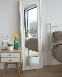 Vægspejl LUNEL 51 cm 141 cm Hvid