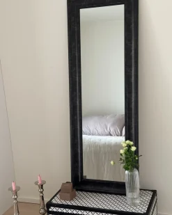Vægspejl LUNEL 51 cm 141 cm Sort