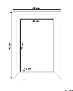 Vægspejl LUNEL 60 cm 90 cm Sort