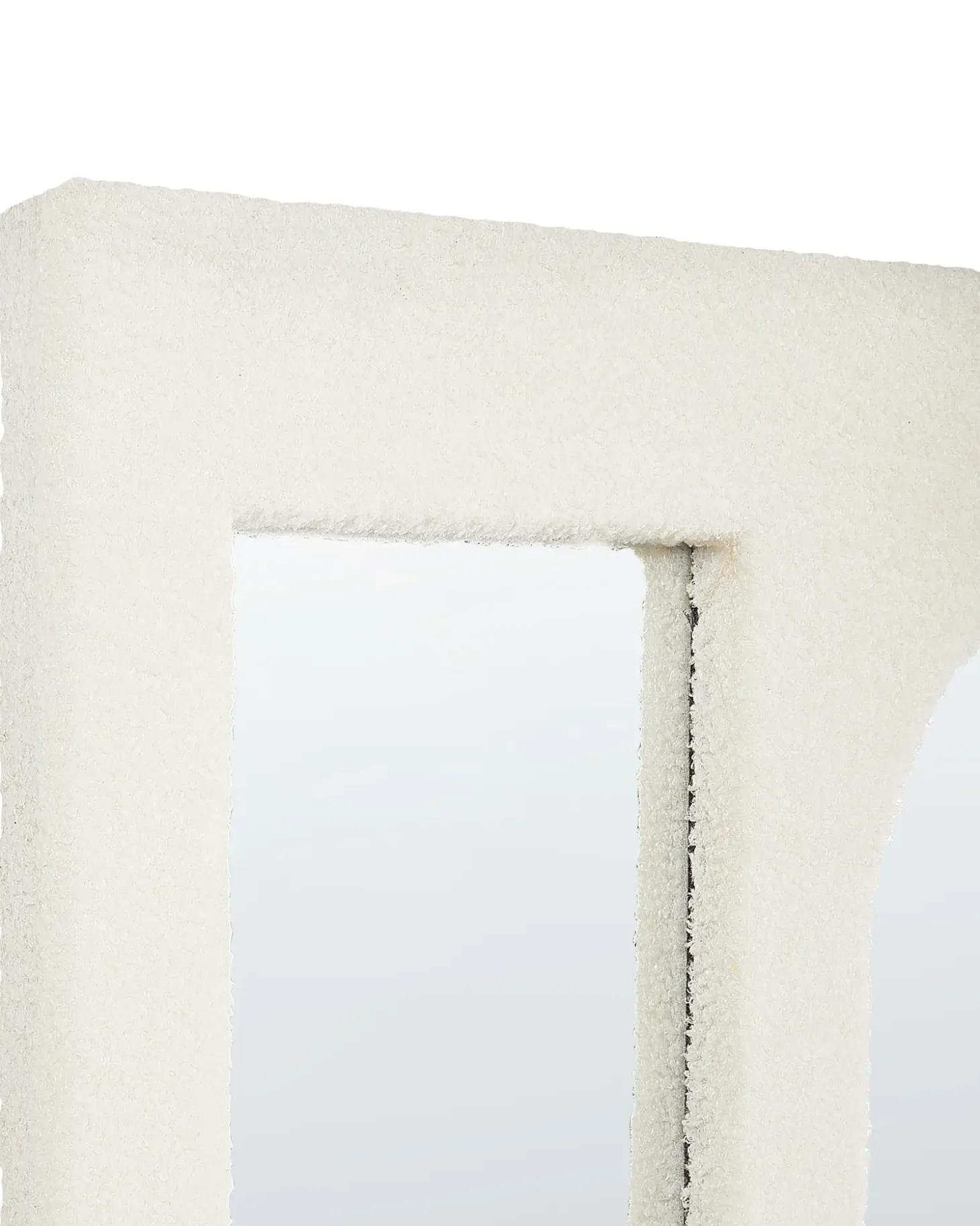 Vægspejl MARCIGNY 70 cm 100 cm Boucle Cremehvid