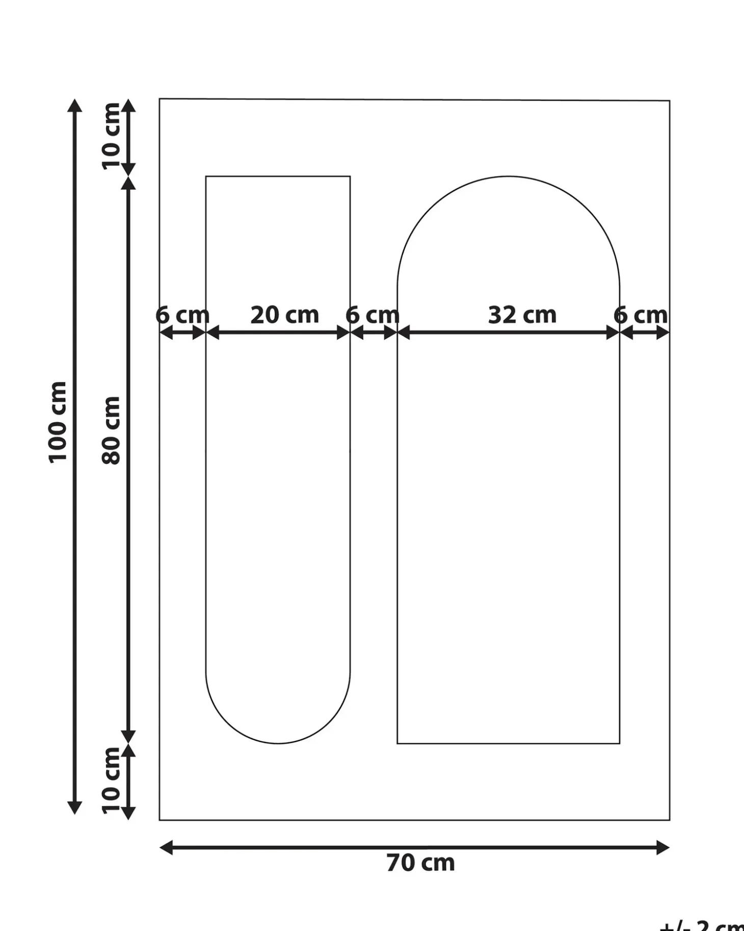 Vægspejl MARCIGNY 70 cm 100 cm Boucle Cremehvid