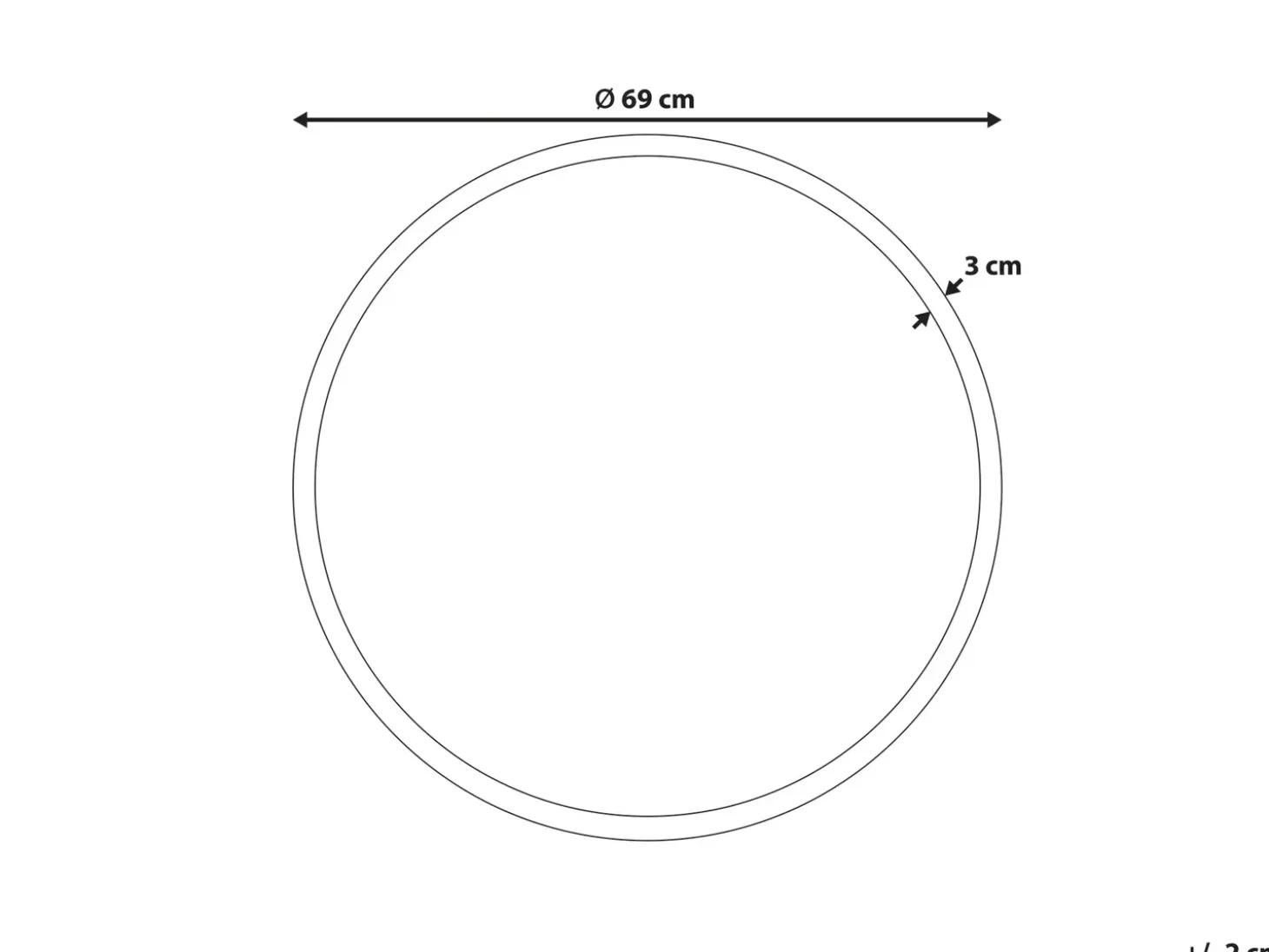 Vægspejl MARTEL 69 cm 69 cm Sort