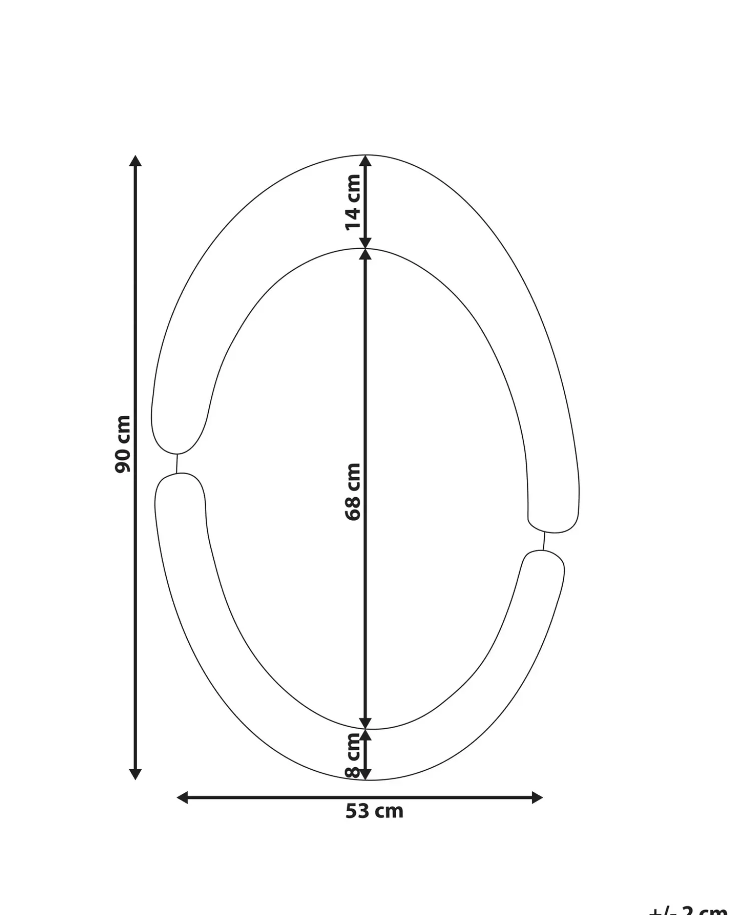 Vægspejl MASSAY 53 cm 90 cm Velour Mørkeblå