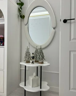Vægspejl MASSAY 53 cm 90 cm Velour Hvid