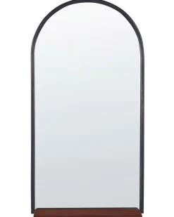 Vægspejl med hylde DOMME 40 cm 67 cm Metal Sort