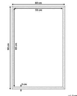 Vægspejl MORLAIX 60 cm 90 cm Sort